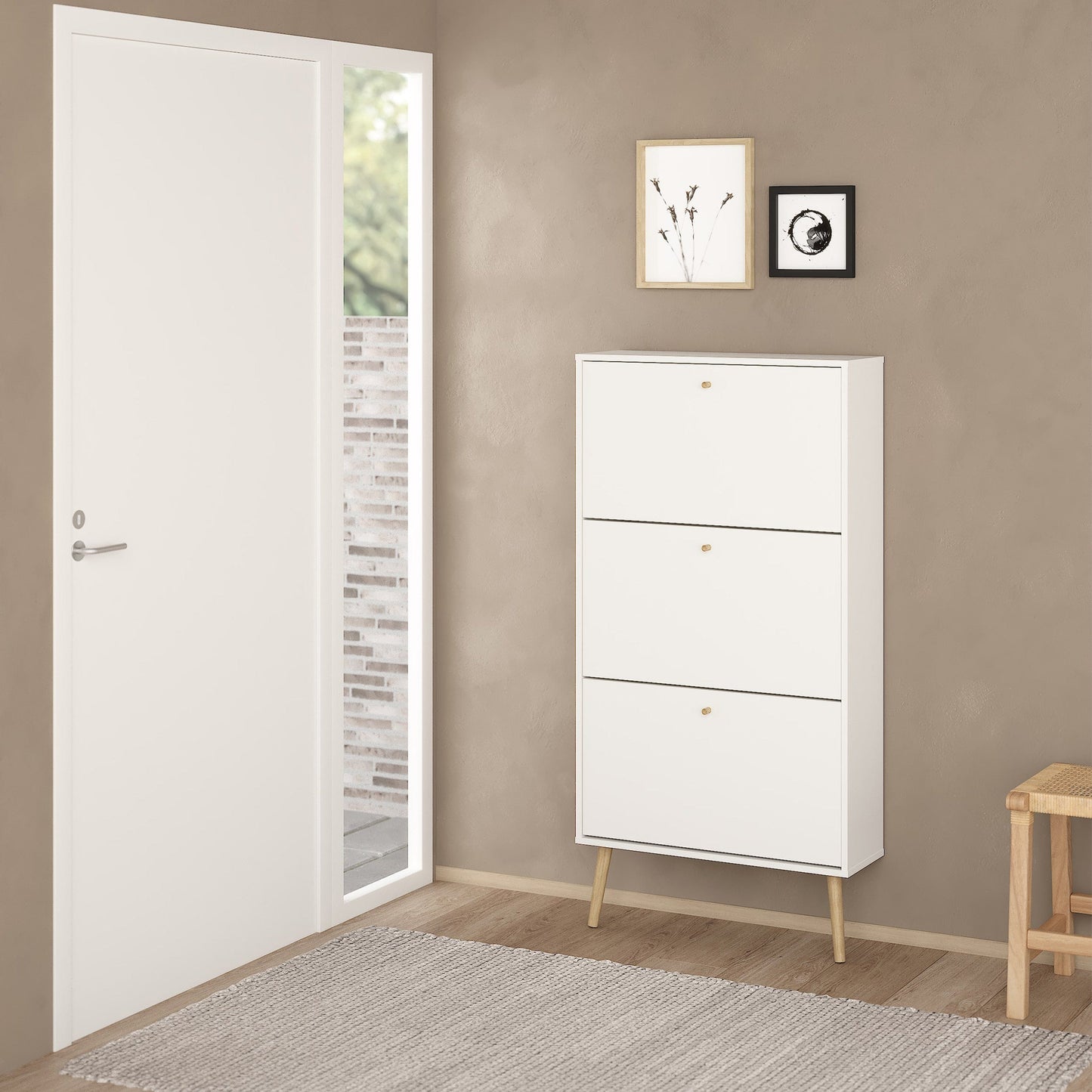 White Oak Shoe Rack Storage - Lindo Living