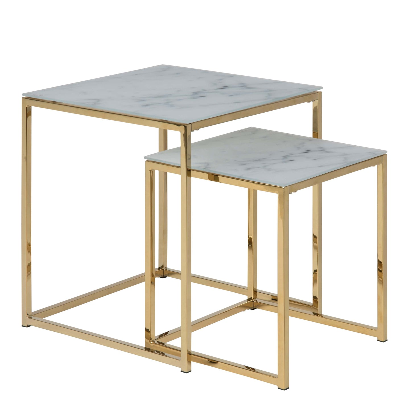 Modern Marble Nest of 2 Tables - Lindo Living