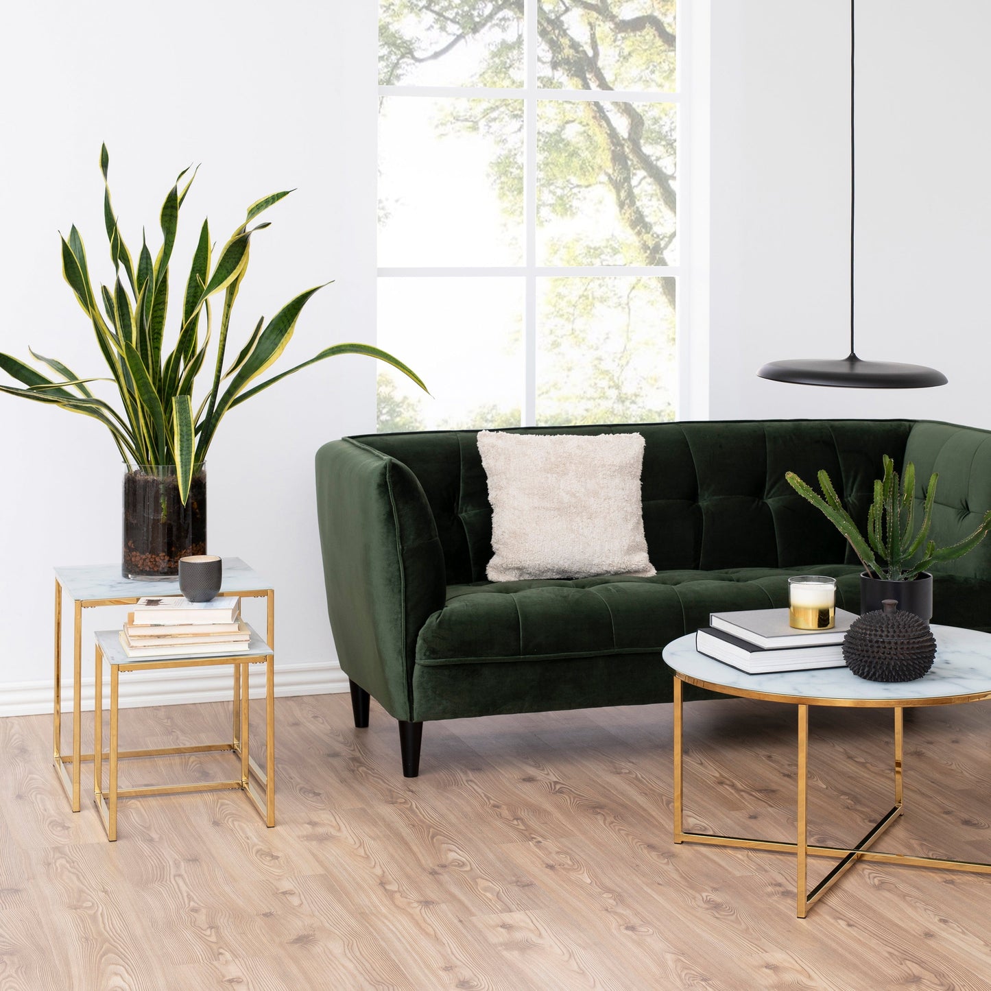 Modern Marble Nest of 2 Tables - Lindo Living