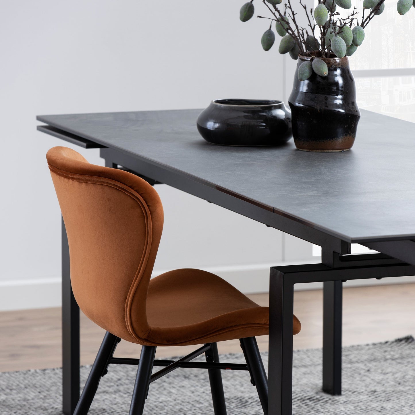 Modern set of 2 soft copper dining office chairs featuring a sleek design with soft copper upholstery, offering both style and comfort, perfect for enhancing any dining room, office, or contemporary space
