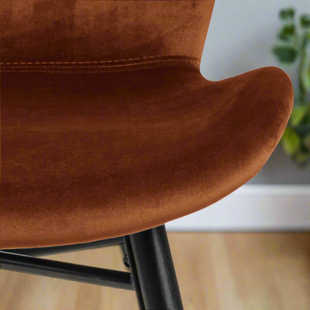 Modern set of 2 soft copper dining office chairs featuring a sleek design with soft copper upholstery, offering both style and comfort, perfect for enhancing any dining room, office, or contemporary space