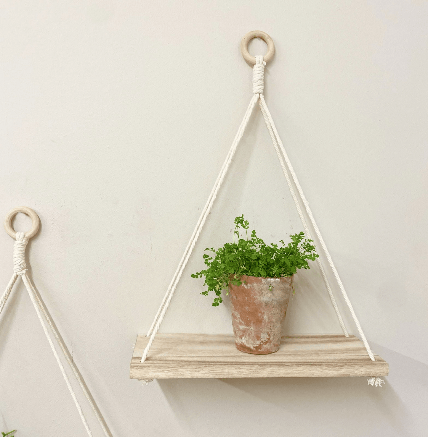 Two Wooden Hanging Shelves - Lindo Living