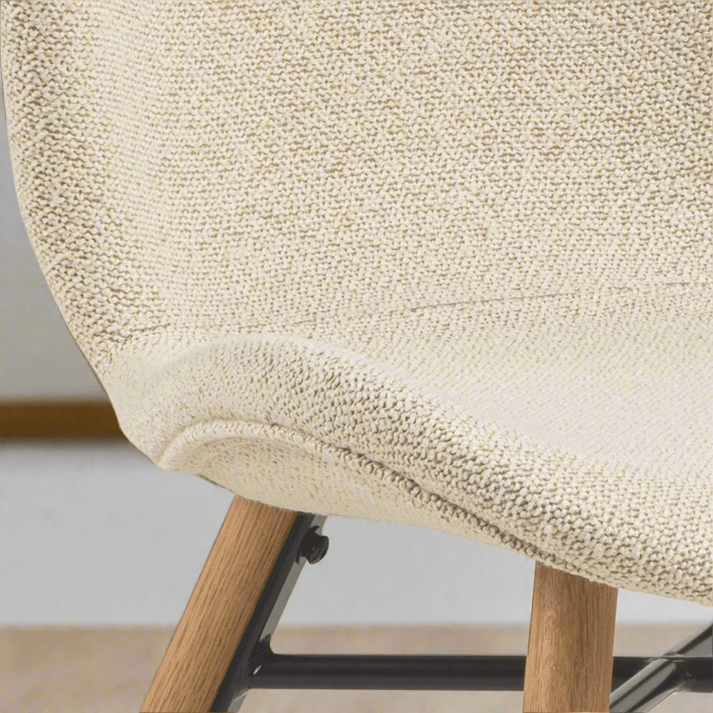 Set of 2 Soft Cream Upholstered Dining Chairs - Lindo Living