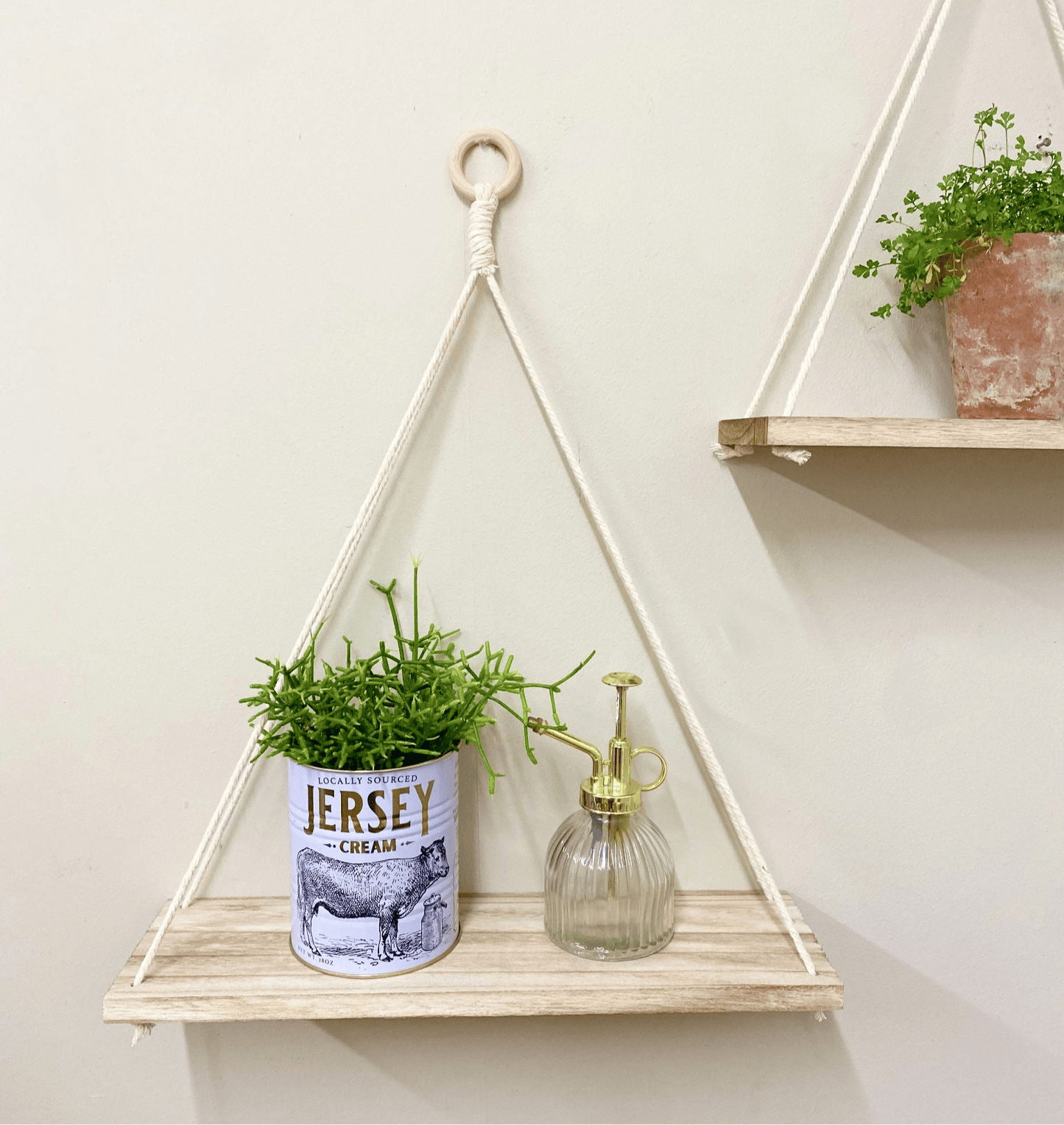 Two Wooden Hanging Shelves - Lindo Living