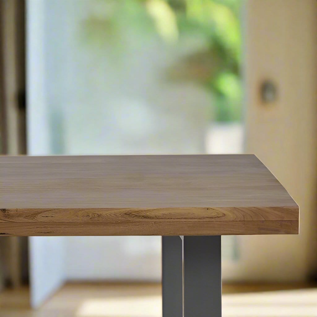 Reclaimed Insutrial Style Solid Wood Chunky Tabletop Dining Table - Lindo Living