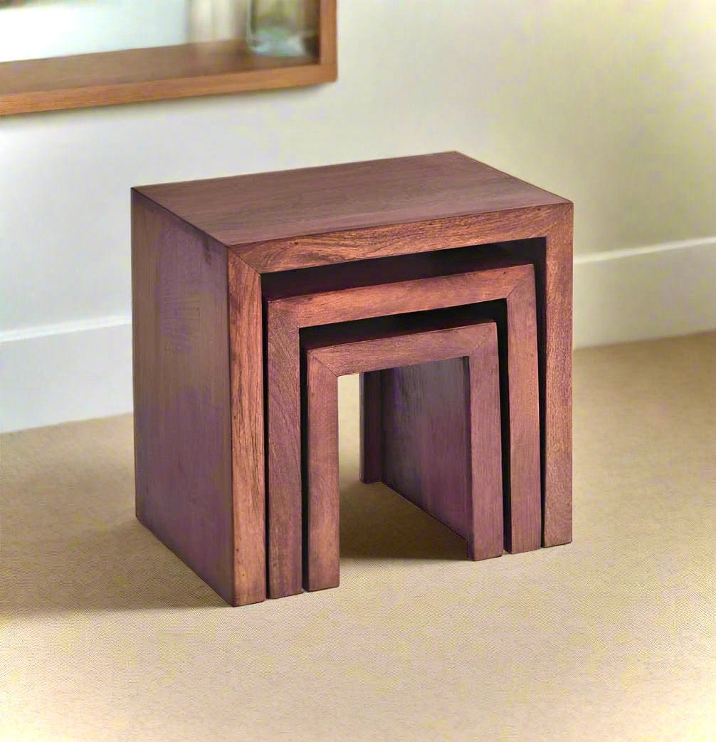 Walnut Set of 3 Nest Side Tables