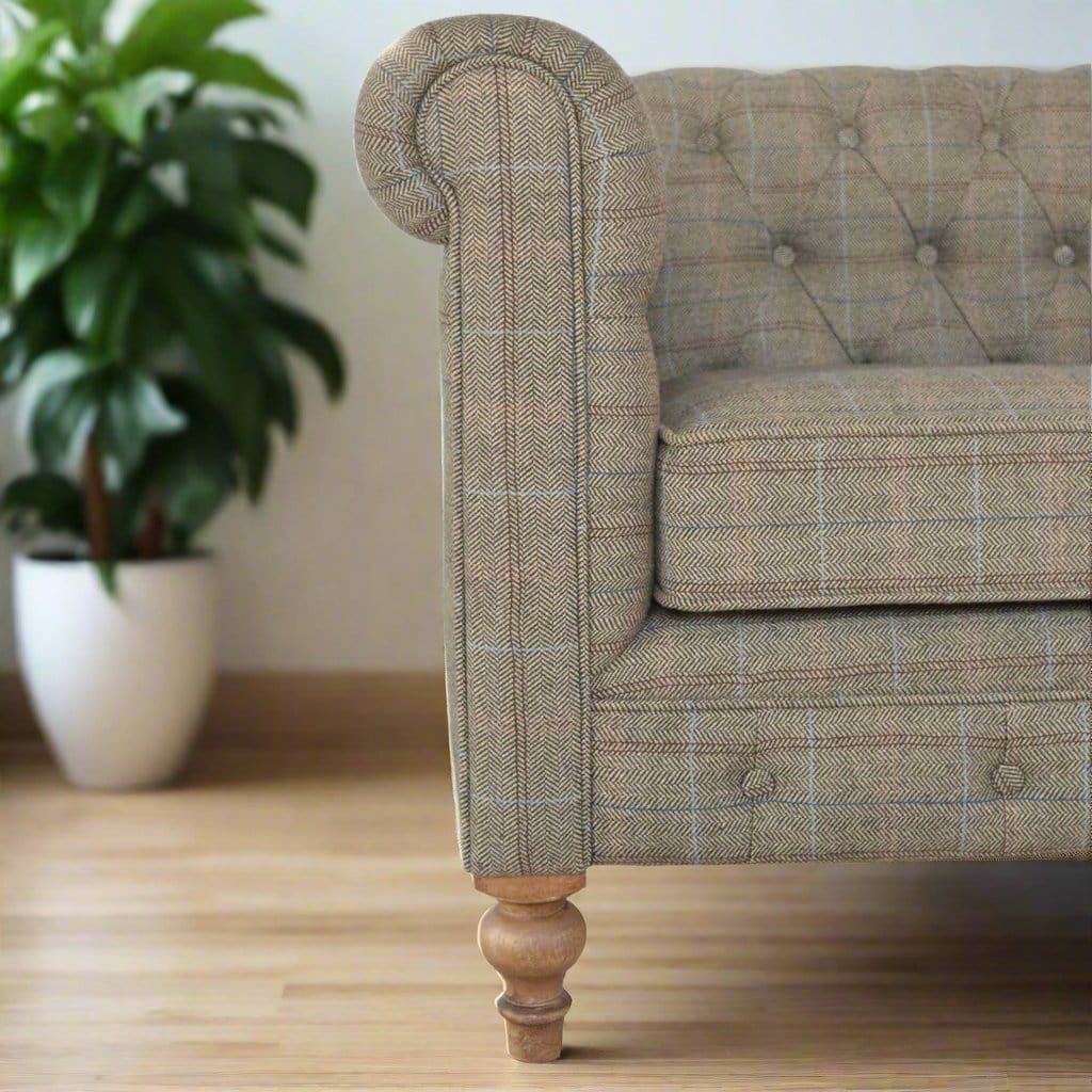 Cosy Multi-Tweed 2-seater sofa with a stylish woven fabric design, offering a comfortable seating option with a modern, textured look, perfect for adding a touch of warmth and elegance to any living room