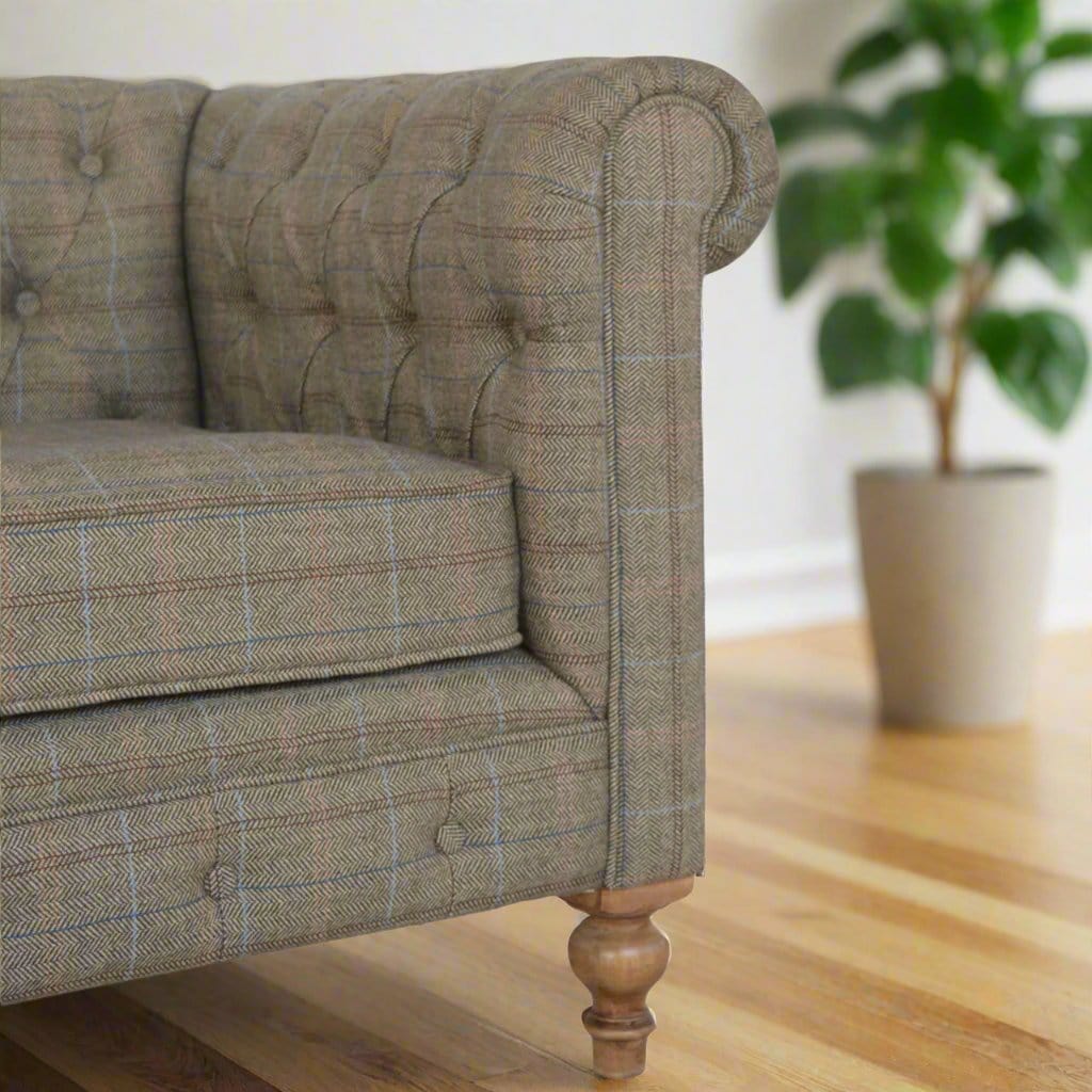 Cosy Multi-Tweed 2-seater sofa with a stylish woven fabric design, offering a comfortable seating option with a modern, textured look, perfect for adding a touch of warmth and elegance to any living room