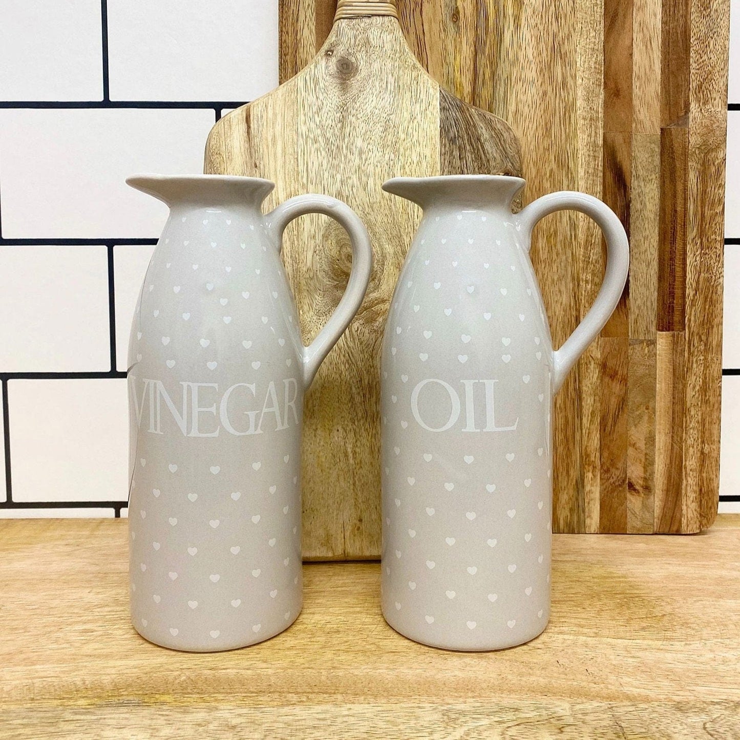 Heart Design Vinegar and Oil Pourers, Set of 2 - Lindo Living