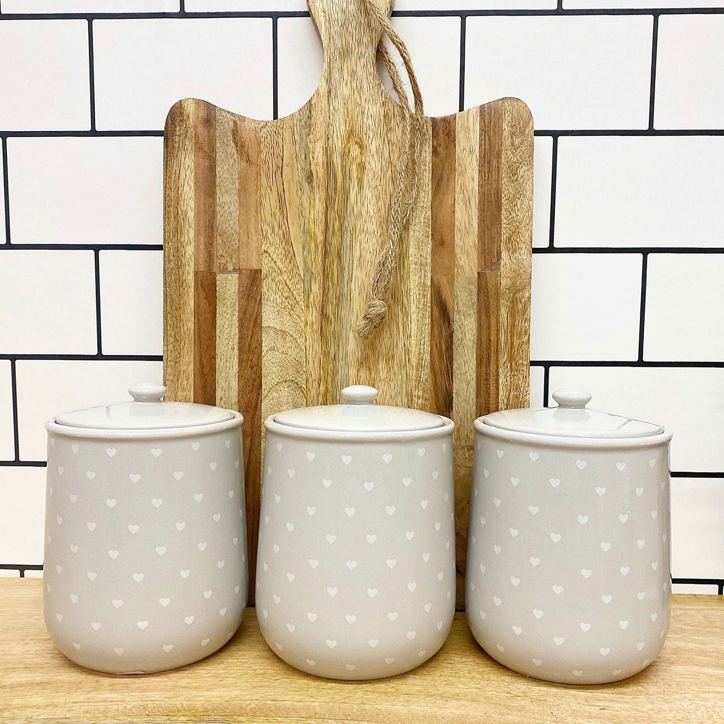 Heart Design Tea, Coffee and Sugar Jar - Lindo Living