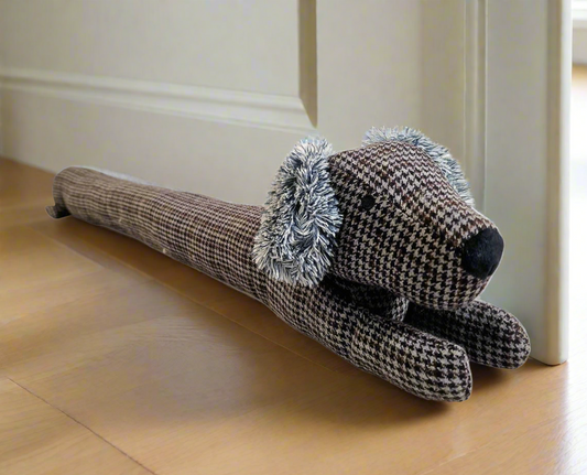 Grey Sausage Dachshund Draft Excluder