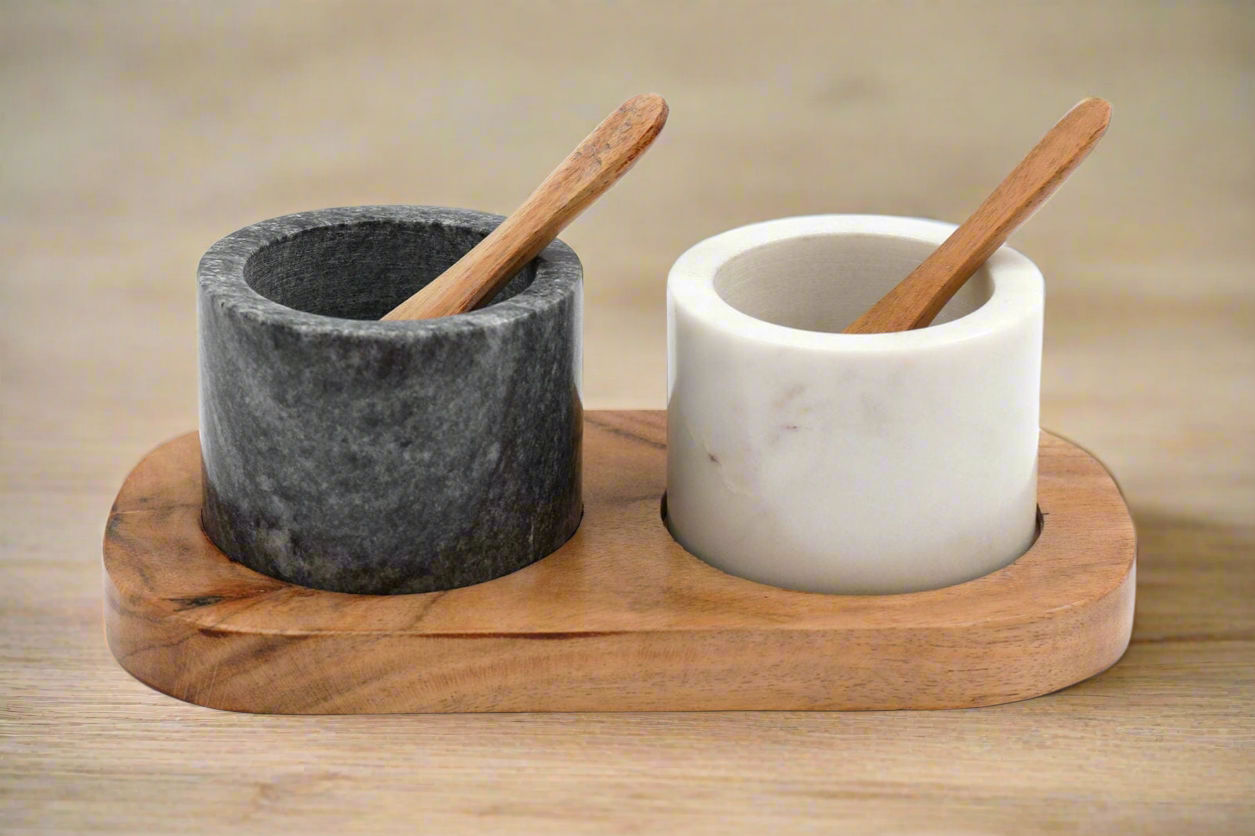 Marble Salt and Pepper Bowls - Lindo Living