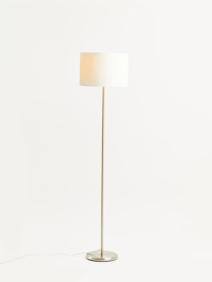 steal and cream coloured waffle lamp