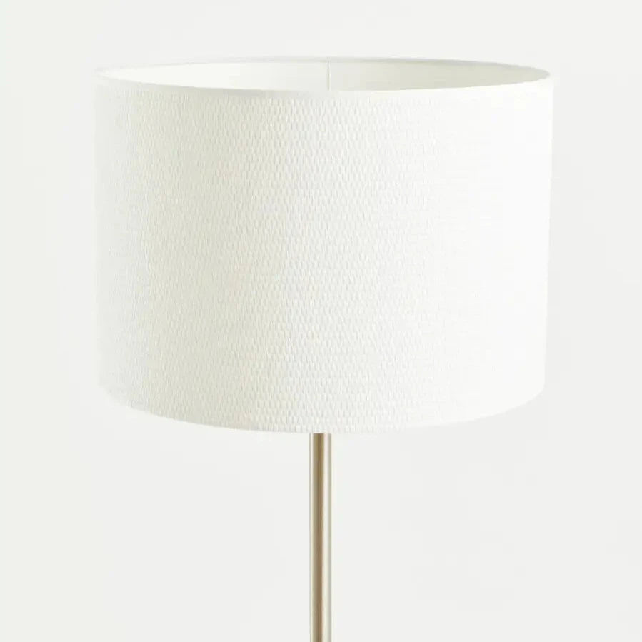 steal and cream coloured waffle lamp