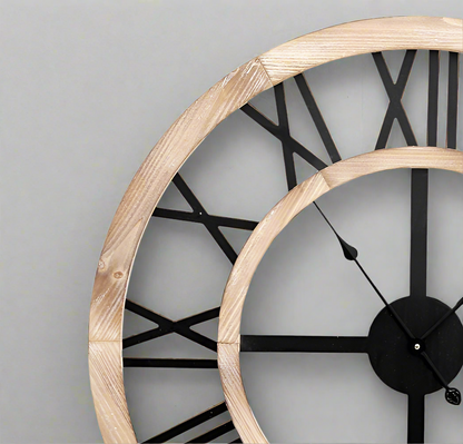 Oak Roman Style Clock Large