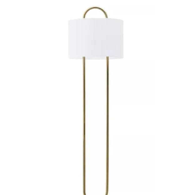 beautiful white and gold floor lamp adding a cosy chilled vibe to the room