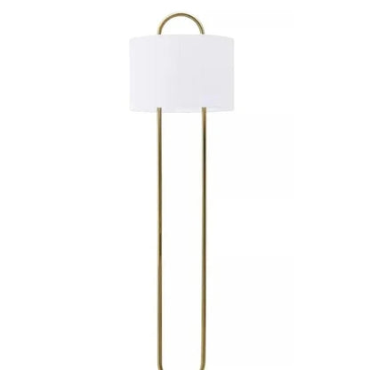 beautiful white and gold floor lamp adding a cosy chilled vibe to the room
