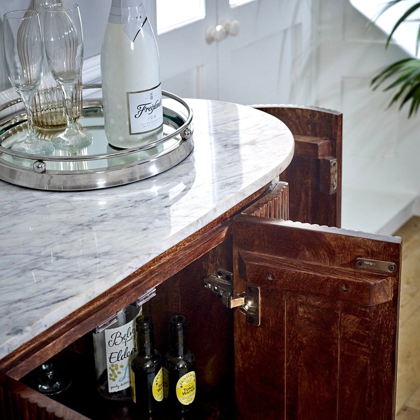 Marble Top Drinks Cabinet Sideboard - Lindo Living