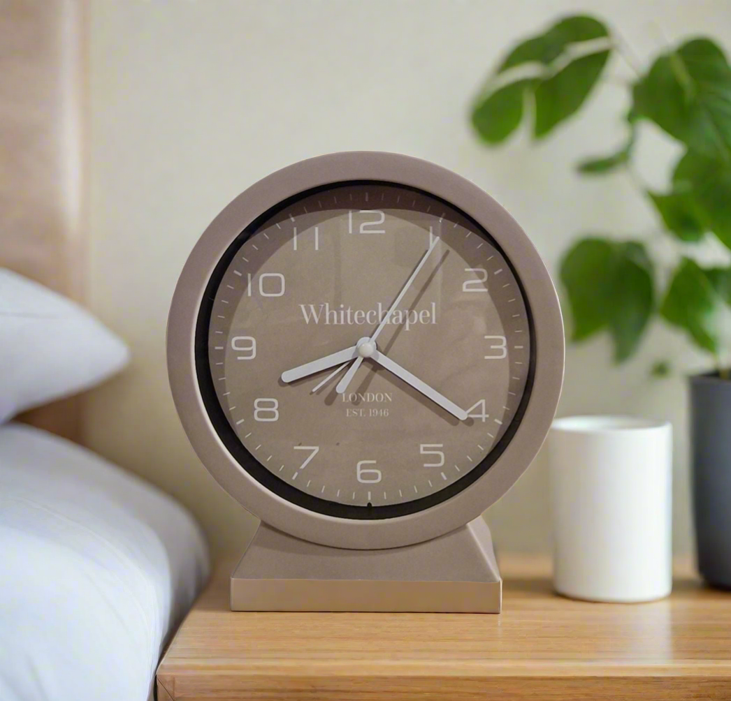 Taupe Table Clock