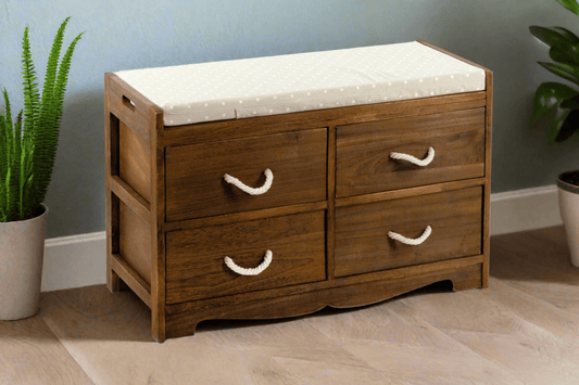 Wooden 4 Drawer Storage Bench - Lindo Living