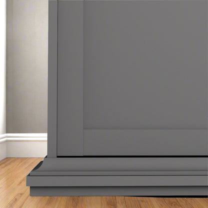 A Classic Grey 3-Door Wardrobe featuring a spacious design with three doors for ample storage. This wardrobe includes a hanging rail for clothes, shelves for accessories, and additional compartments for organizing items. The elegant grey finish adds a sophisticated, neutral touch to any bedroom decor, complementing both modern and traditional styles. Perfect for enhancing storage and organization, this 3-door wardrobe offers both functionality and timeless style for your home.