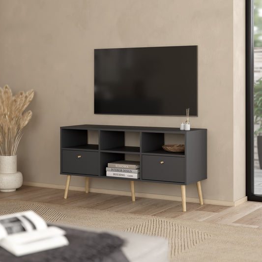 
A stylish black oak TV stand with a sleek, modern design featuring spacious shelves for media equipment and storage. Crafted from durable black oak wood, this TV stand adds a touch of sophistication to any living room or entertainment area. Its minimalist design complements contemporary decor while providing ample space for TVs, gaming consoles, and accessories. Perfect for organizing and enhancing your home entertainment setup with both functionality and elegance.