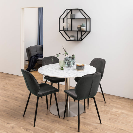 Stylish set of 4 corduroy dining chairs featuring a textured fabric design and comfortable seating, perfect for adding a touch of warmth and modern charm to any dining room or contemporary space