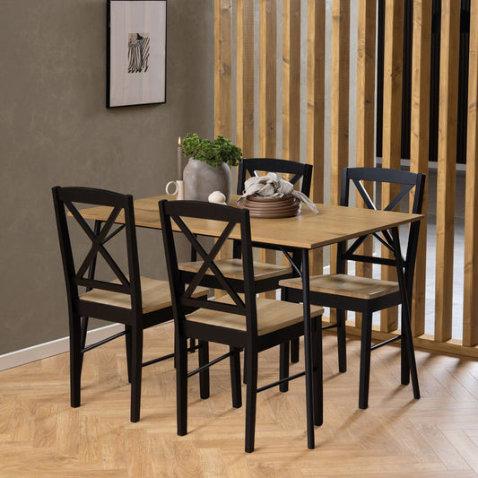 Stylish set of 2 black wooden dining chairs featuring a sleek design and smooth finish, perfect for adding a touch of modern elegance and comfort to any dining roomStylish set of 2 black wooden dining chairs featuring a sleek design and smooth finish, perfect for adding a touch of modern elegance and comfort to any dining room