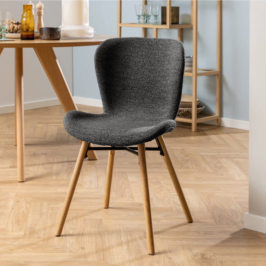 Stylish set of 2 soft grey dining office chairs with a comfortable upholstered design, perfect for adding a modern and sophisticated touch to any dining room, office, or contemporary workspace