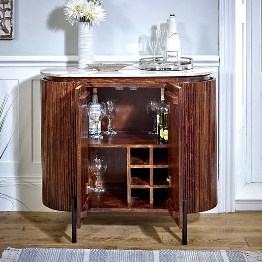 Marble Top Drinks Cabinet Sideboard