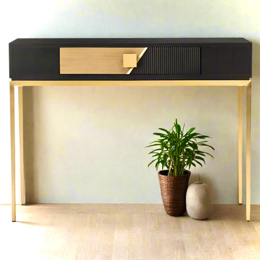 Luxury Black and Gold Console Table