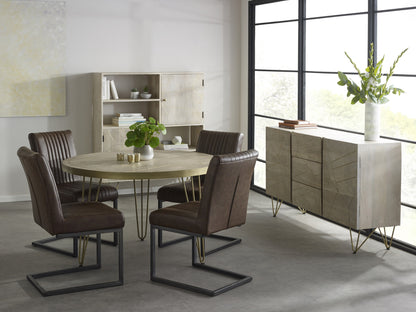 Elegant light wood gold sideboard with a sleek design, featuring a smooth wooden surface, spacious storage, and gold accents, perfect for adding a touch of modern sophistication and functionality to any living or dining room