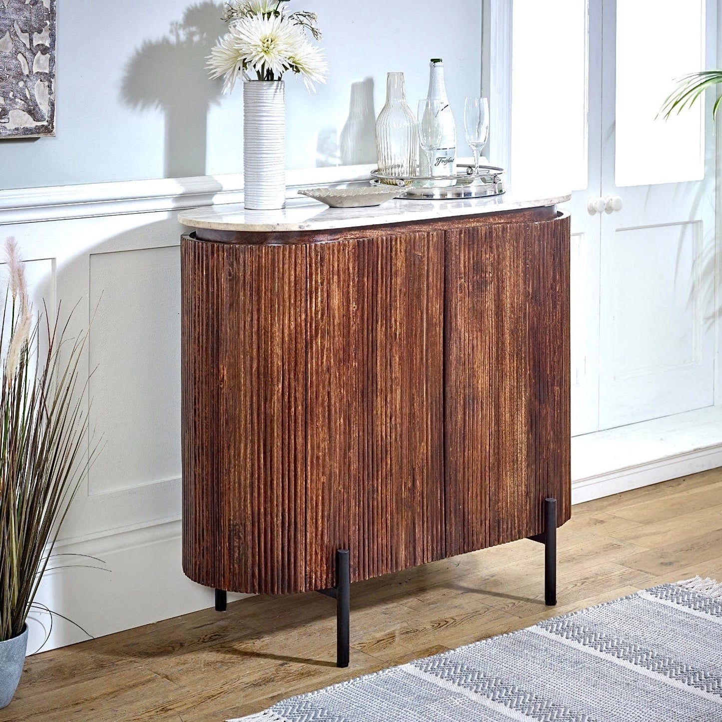 Marble Top Drinks Cabinet Sideboard - Lindo Living