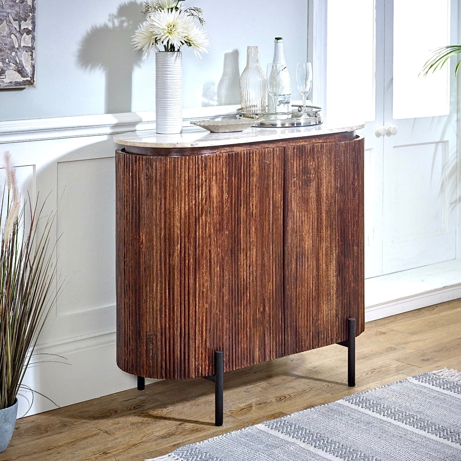 Marble Top Drinks Cabinet Sideboard - Lindo Living
