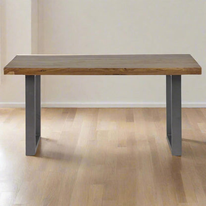 Reclaimed Insutrial Style Solid Wood Chunky Tabletop Dining Table - Lindo Living