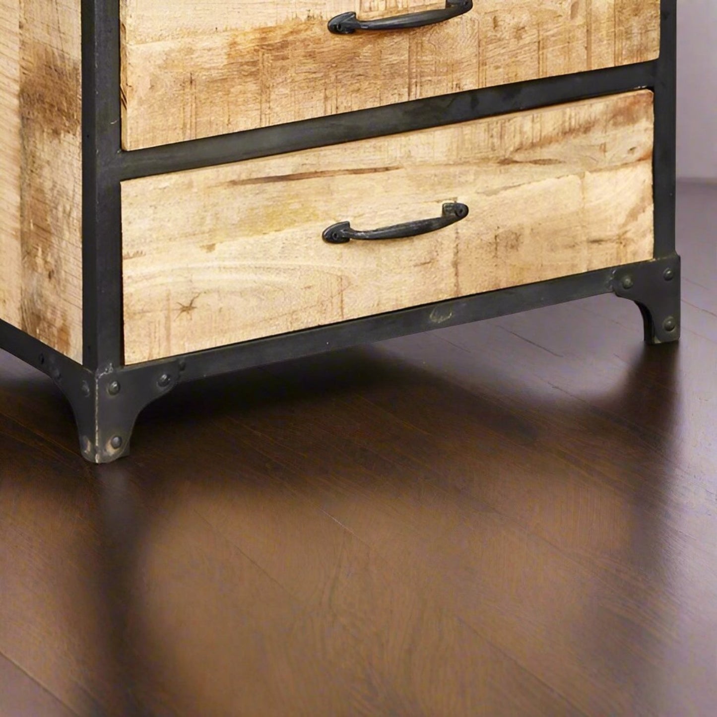 Reclaimed Industrial Style Chest of Drawers 6 Drawer - Lindo Living