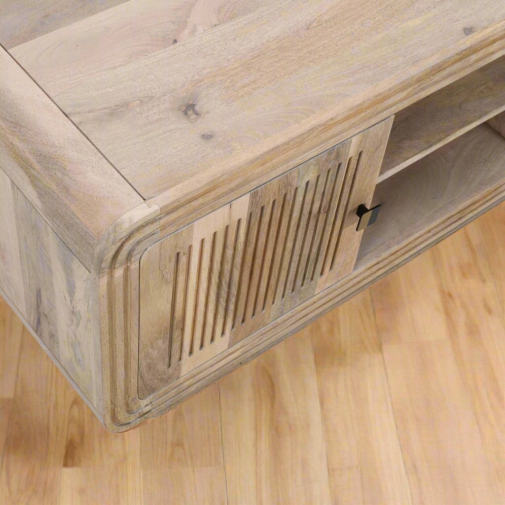 Oak Wood Detailed TV Stand Media Unit - Lindo Living