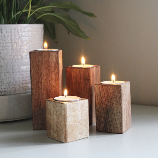 Square Tealight Holders - Set of 4