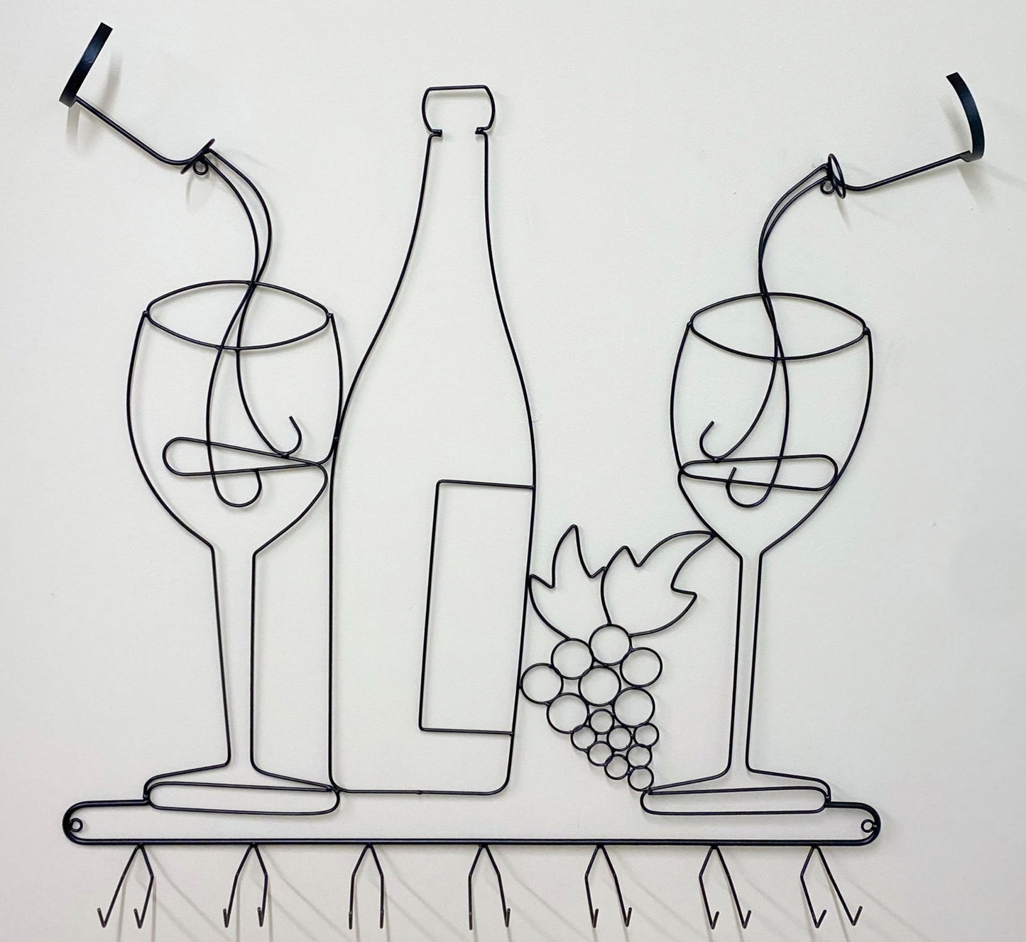 Wire Wine Bottle & Glass Holder