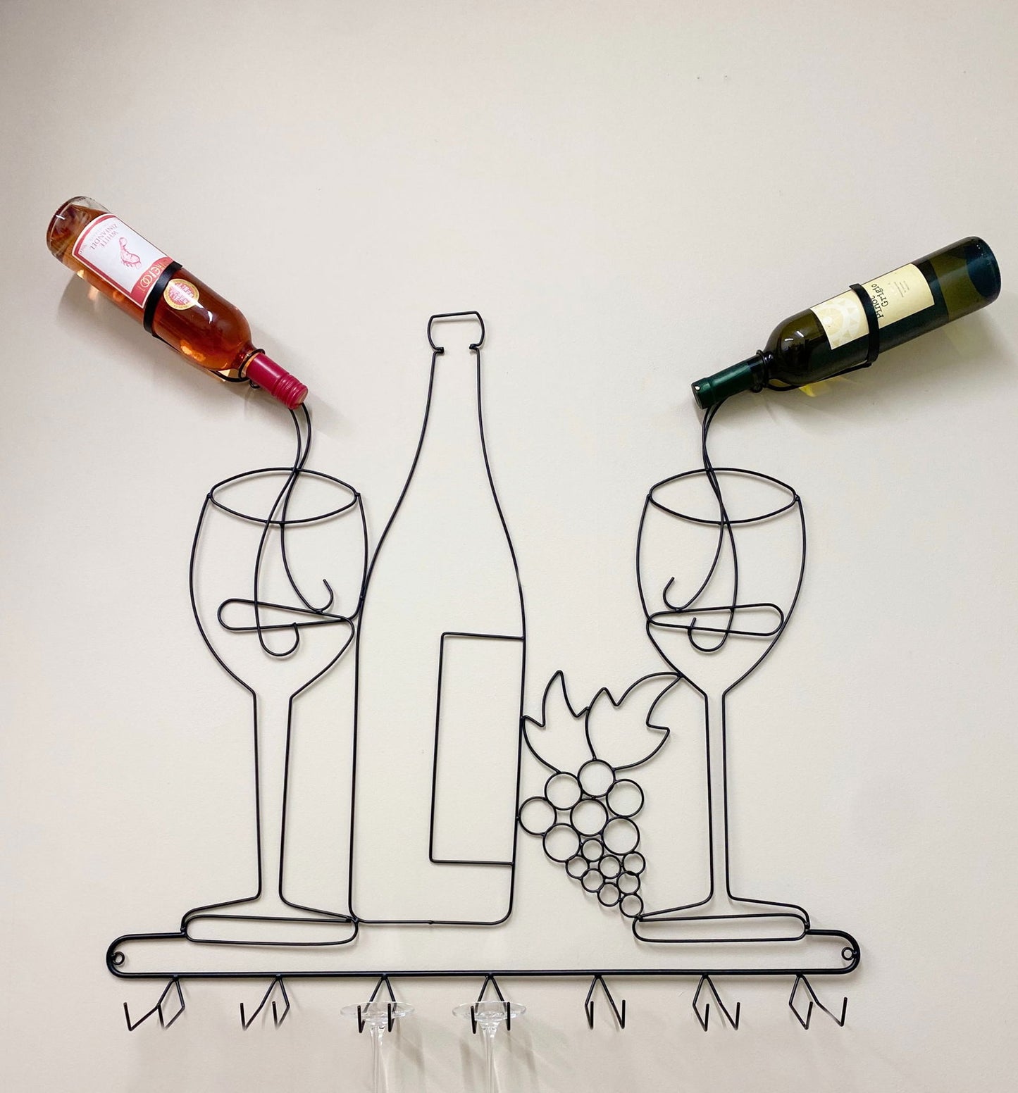 Wire Wine Bottle & Glass Holder