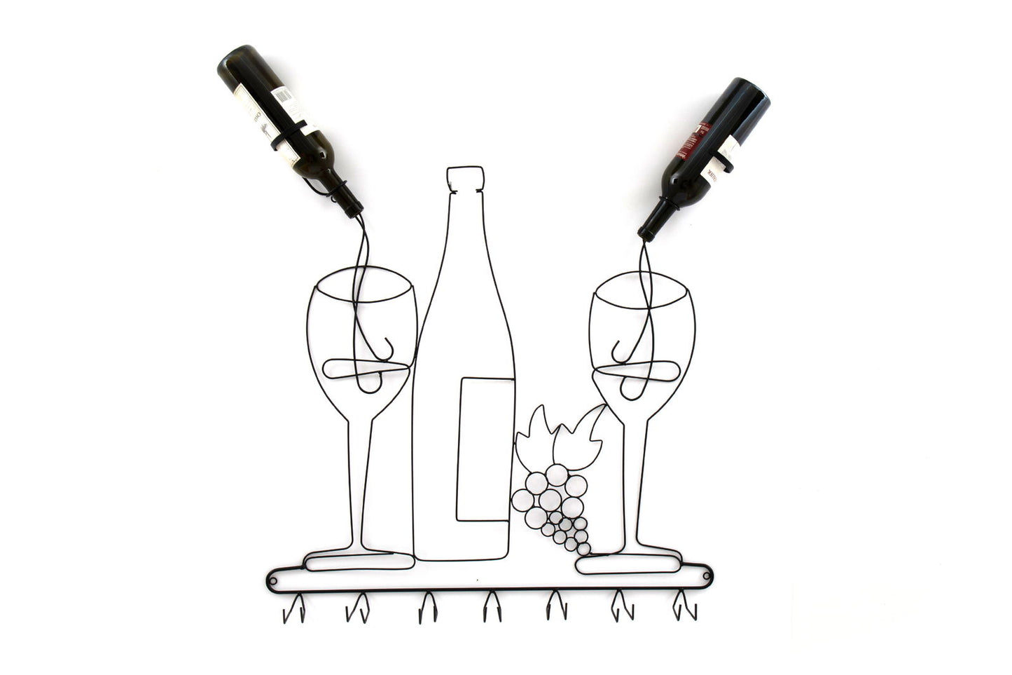 Wire Wine Bottle & Glass Holder