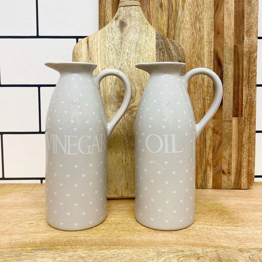 Heart Design Vinegar and Oil Pourers, Set of 2 - Lindo Living