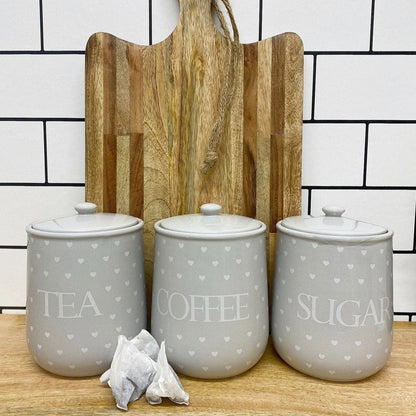 Heart Design Tea, Coffee and Sugar Jar - Lindo Living