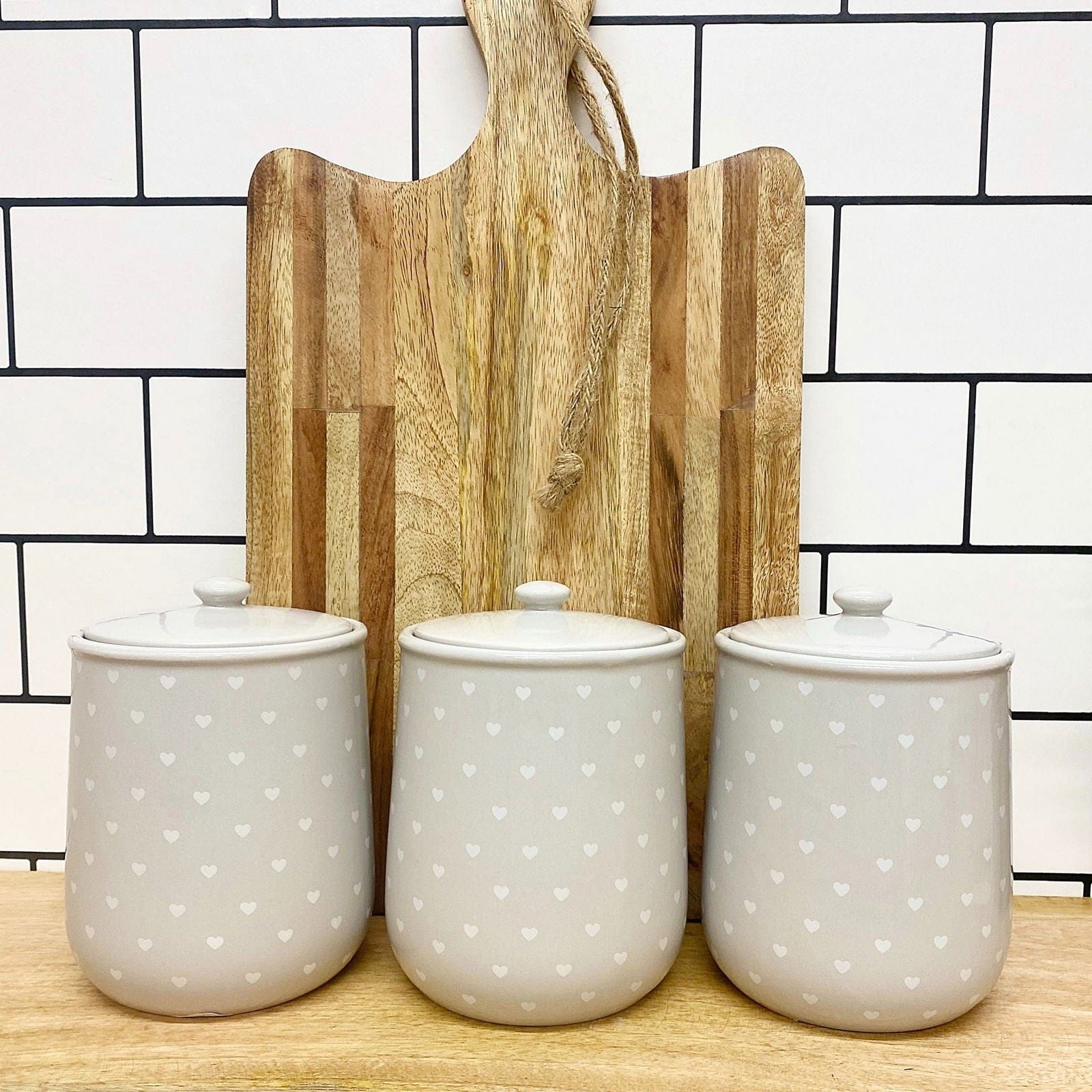 Heart Design Tea, Coffee and Sugar Jar - Lindo Living