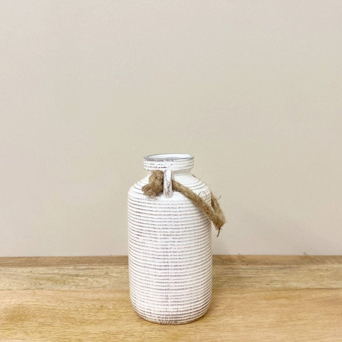 Stone Rope Handle Vase