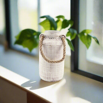 Stone Rope Handle Vase