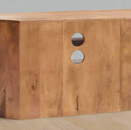 Natural Oak Wood Corner TV Stand