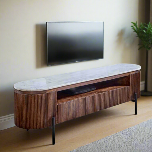 Marple Top Handcrafted Wood Luxury TV Stand Media Unit Coffee Table 3 Drawer - Lindo Living